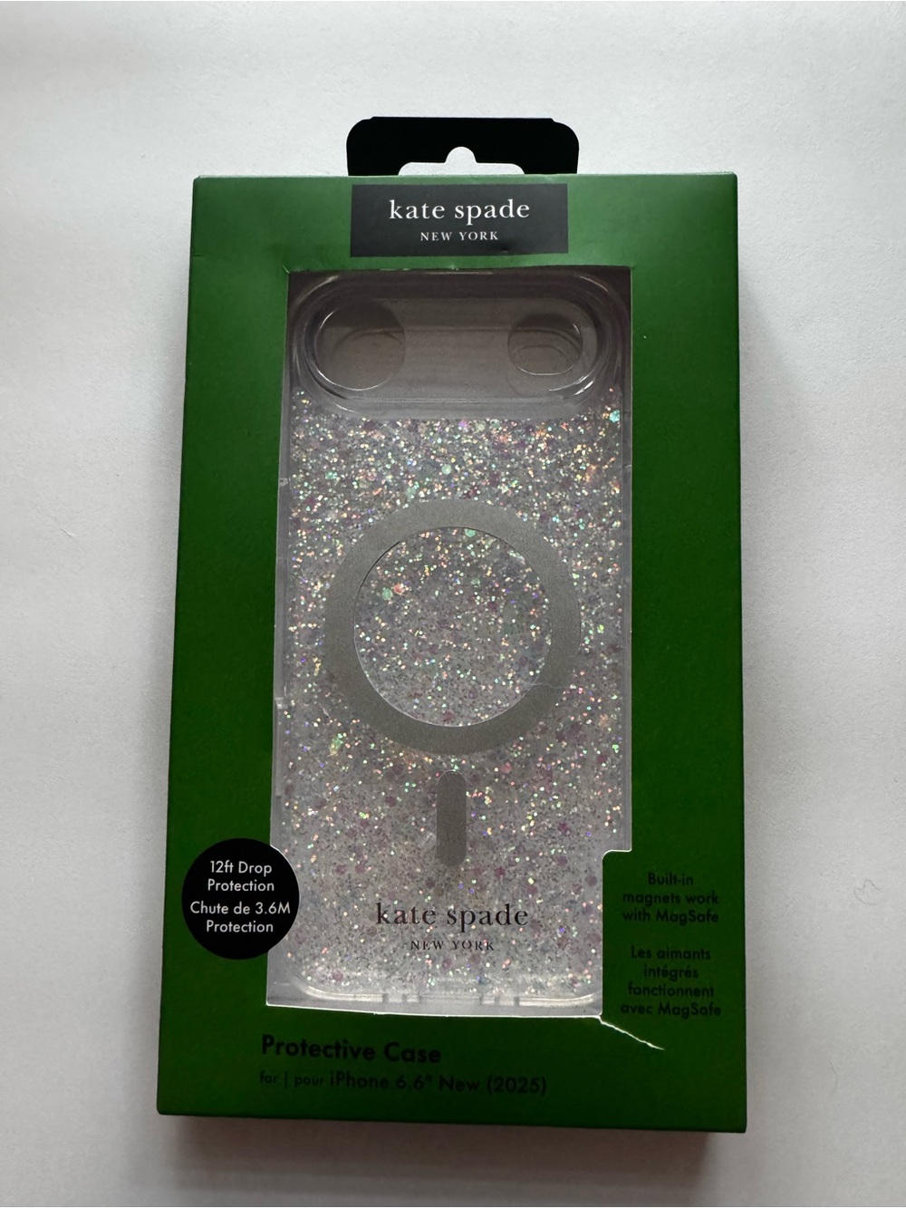 case-mate Clear Glitter MagSafe Compatible Case - Silver Glitter